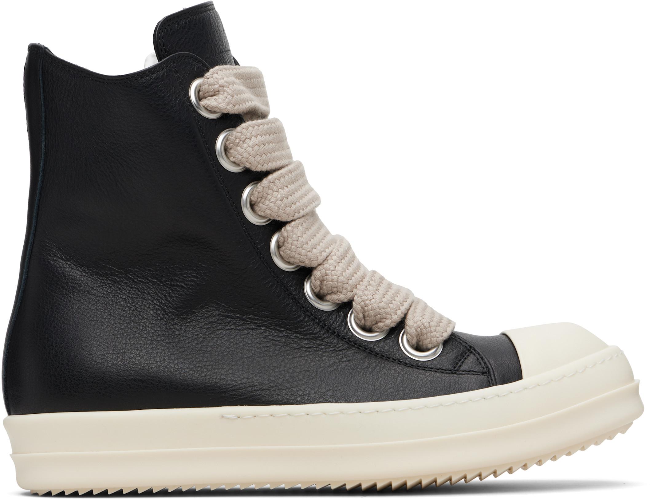 Black Temple Jumbolace Sneaks Sneakers by RICK OWENS