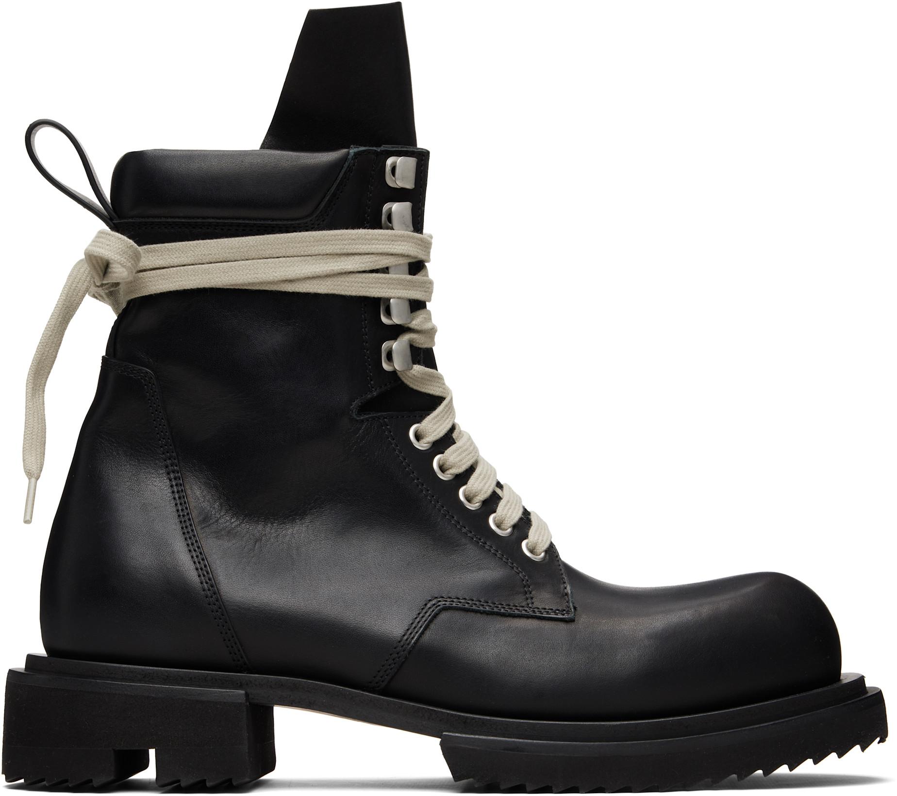 Black Temple Low Army Gabe Boots by RICK OWENS