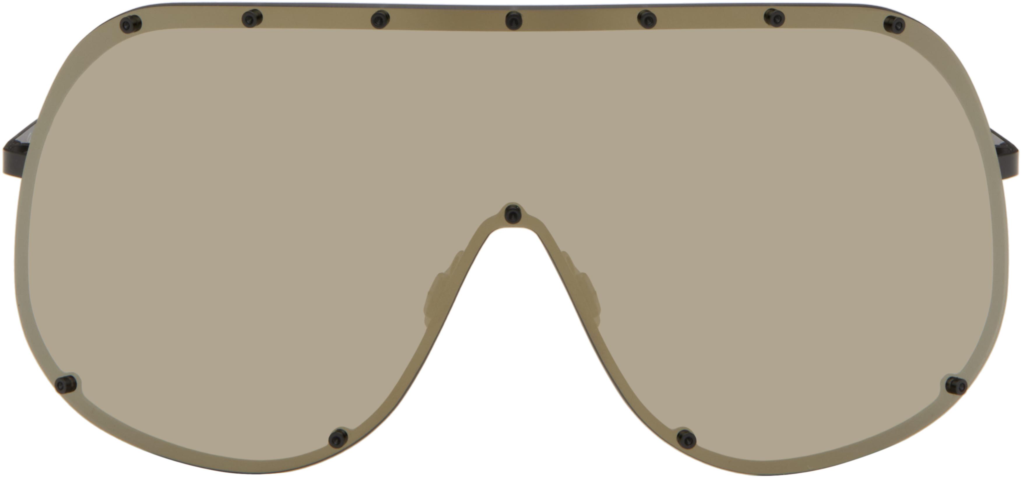 Black Temple Mask Sunglasses by RICK OWENS