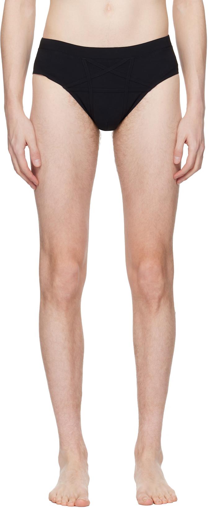 Black Temple Penta Swim Briefs by RICK OWENS