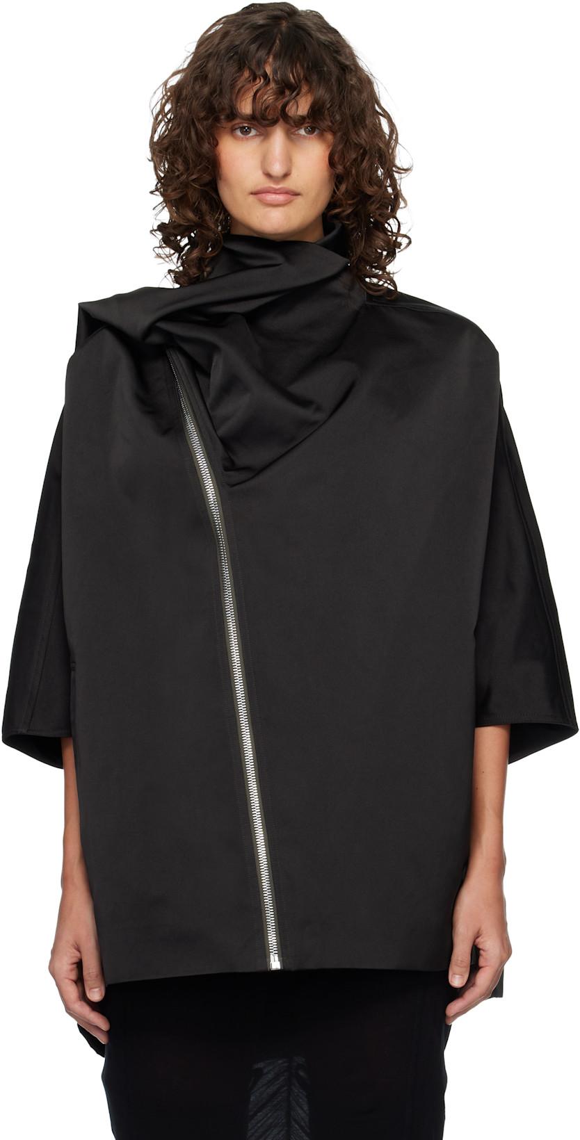 Black Temple Sail Biker Jacket by RICK OWENS