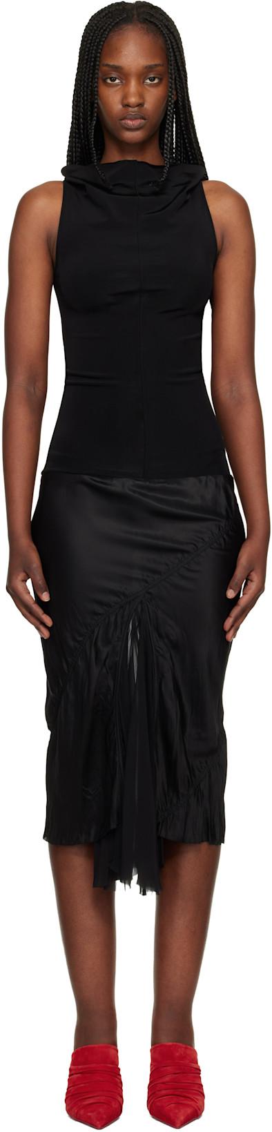 Black Temple Sliced Midi Dress by RICK OWENS