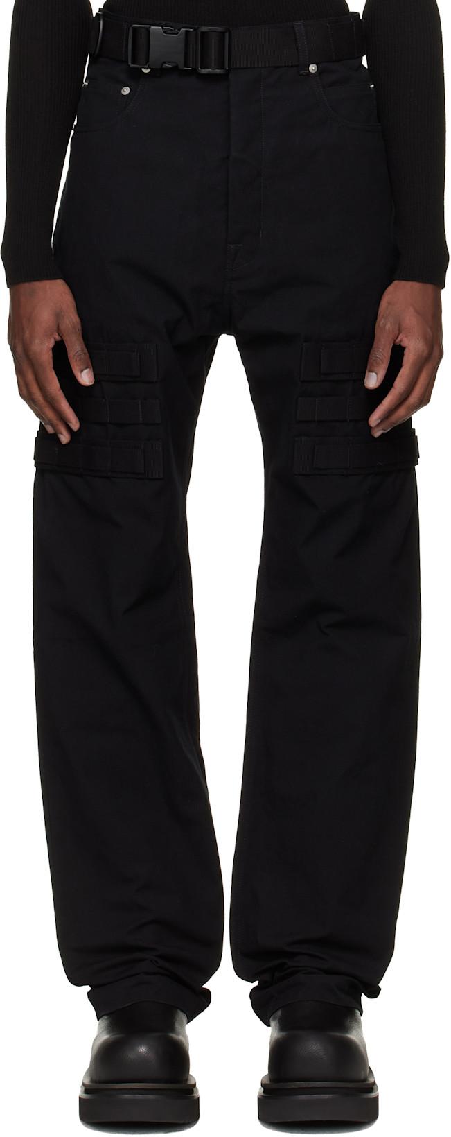 Black Temple Slim Geth Cargo Pants by RICK OWENS