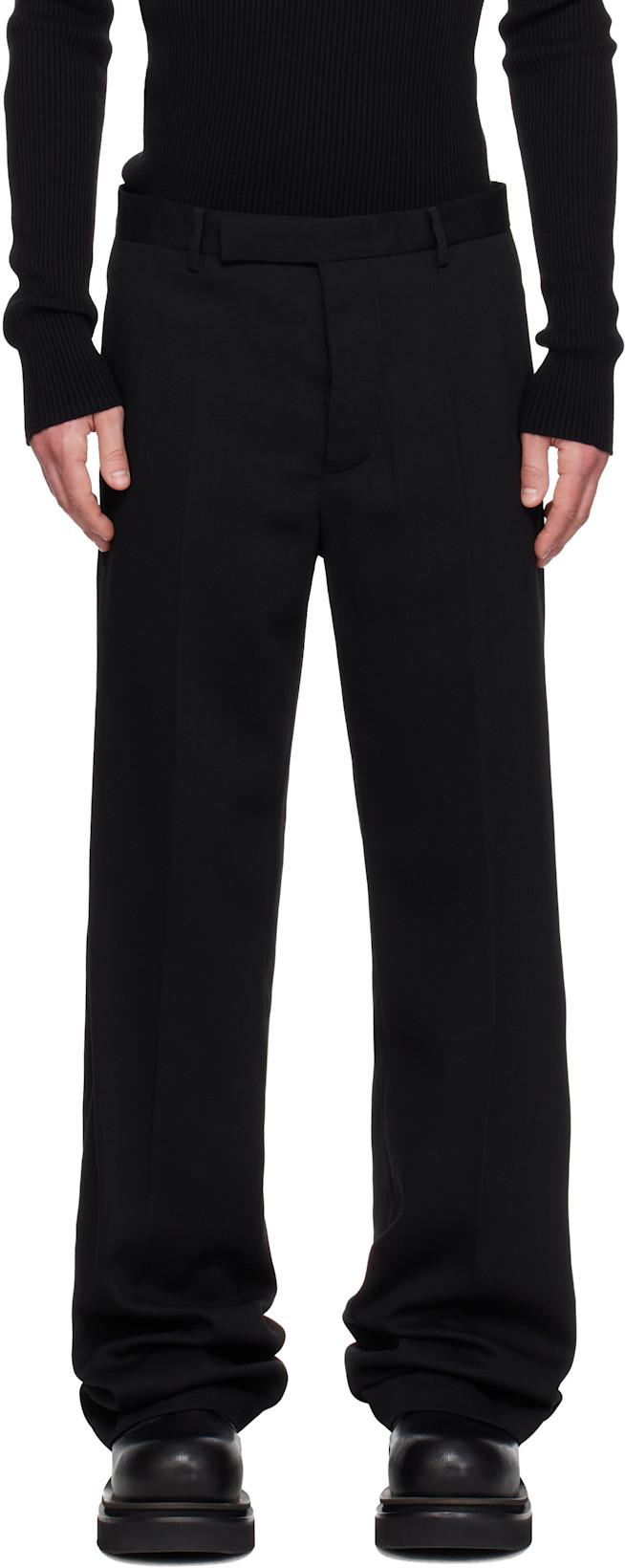 Black Temple Tailored Dietrich Trousers by RICK OWENS