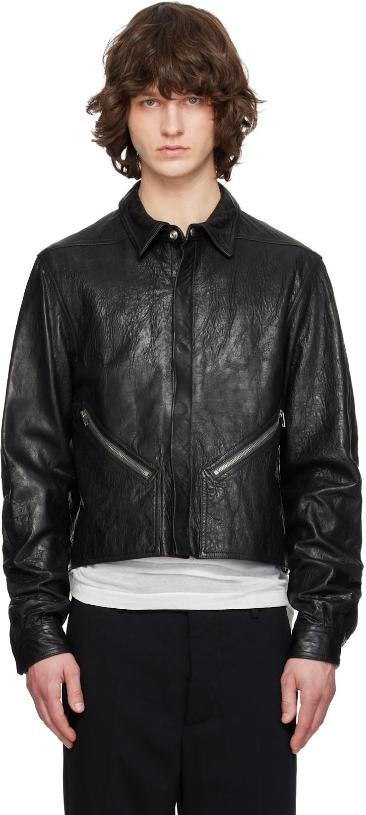 Black Temple Tour Alice Leather Overshirt by RICK OWENS