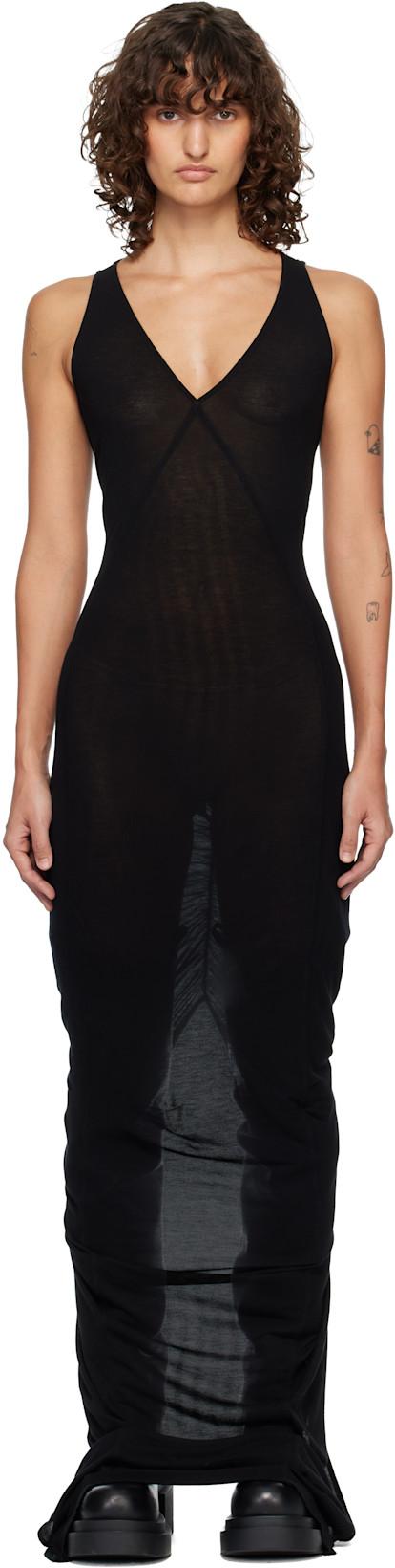 Black Temple V Tank Maxi Dress by RICK OWENS