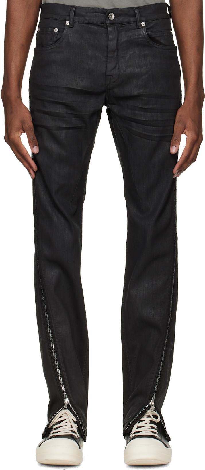 Black Temple Vega Jeans by RICK OWENS