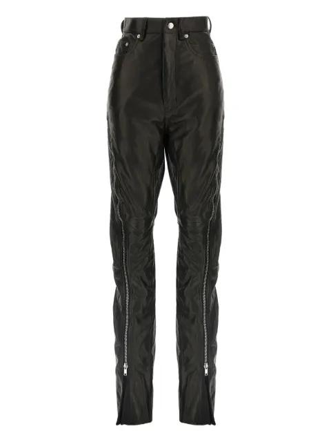 Bolan Banana zip-detail high-waisted leather trousers by RICK OWENS
