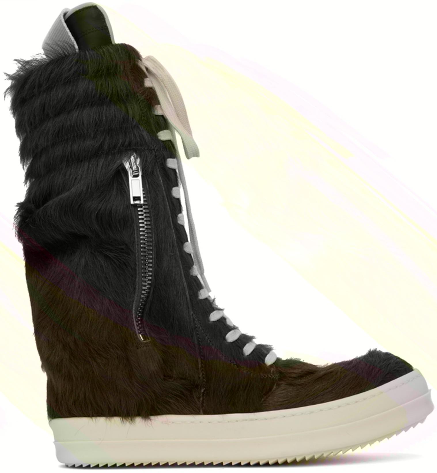 Brown Cargobasket Sneakers by RICK OWENS