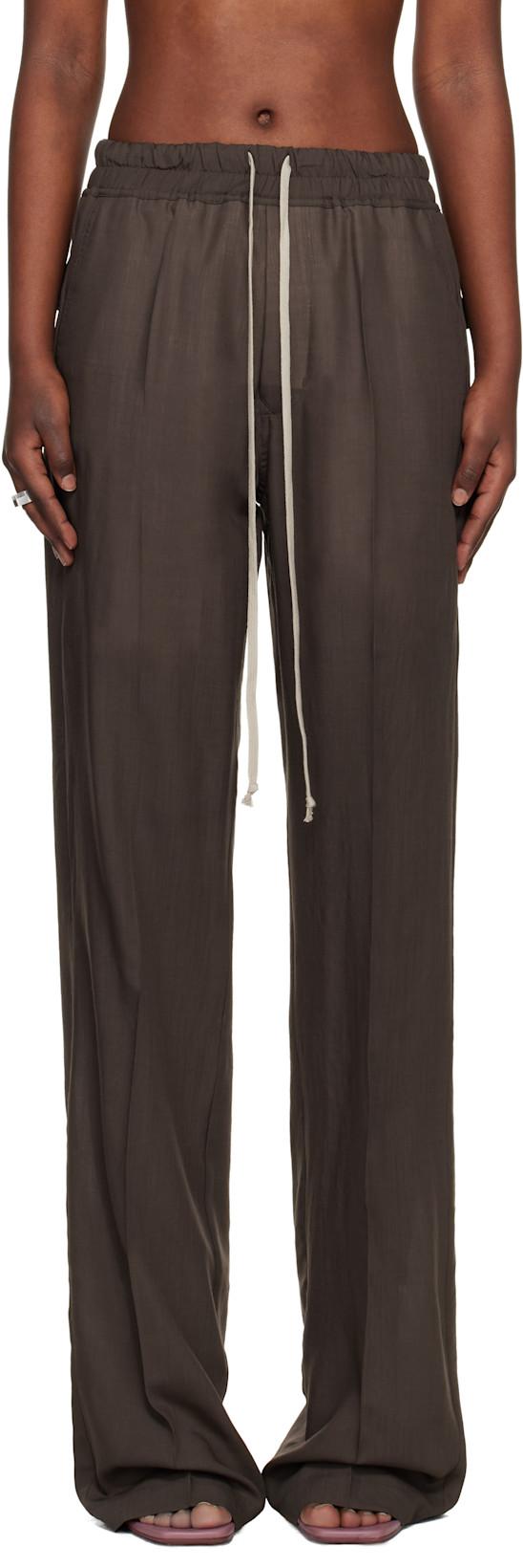 Brown Temple Dietrich Drawstring Lounge Pants by RICK OWENS