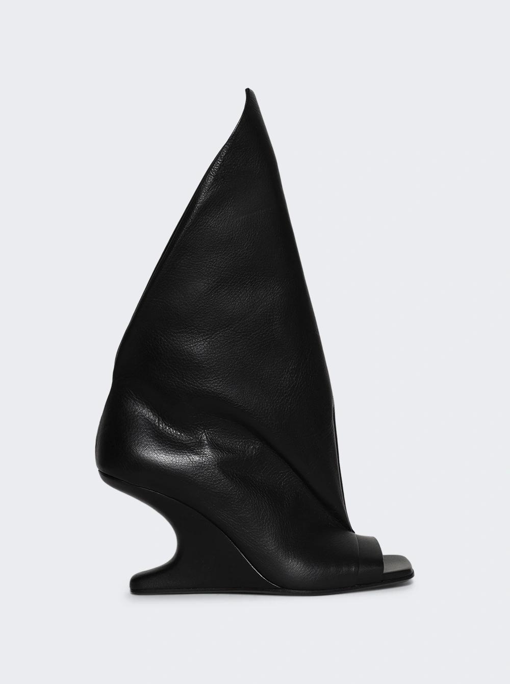 Cantilever Peep Toe Boots Black  | The Webster by RICK OWENS