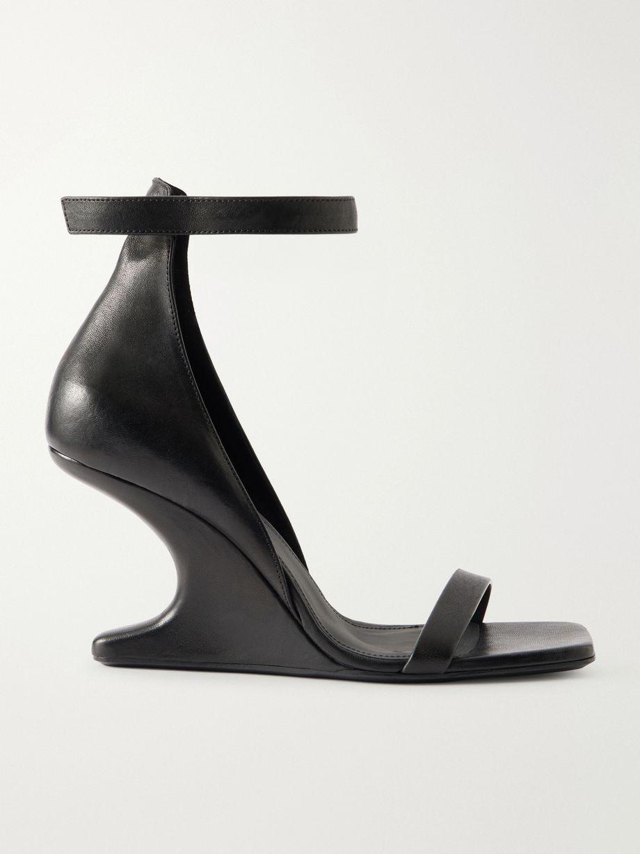Cantilever leather sandals wedge mules by RICK OWENS