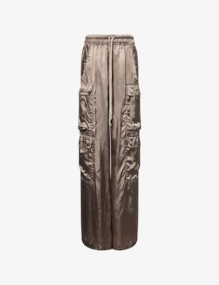 Cargo Belas Patch-Pocket Satin Trousers by RICK OWENS