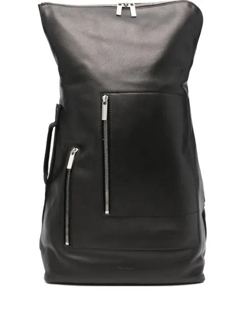 Cargo zip-fastening leather backpack by RICK OWENS