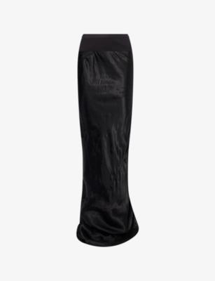 Coda Slim Long Satin Skirt by RICK OWENS
