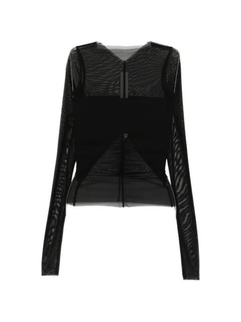 Combo sheer long-sleeve top by RICK OWENS