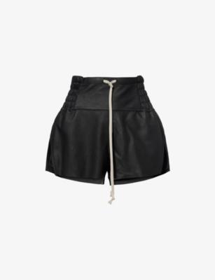 Concordian Leather Boxer Shorts by RICK OWENS