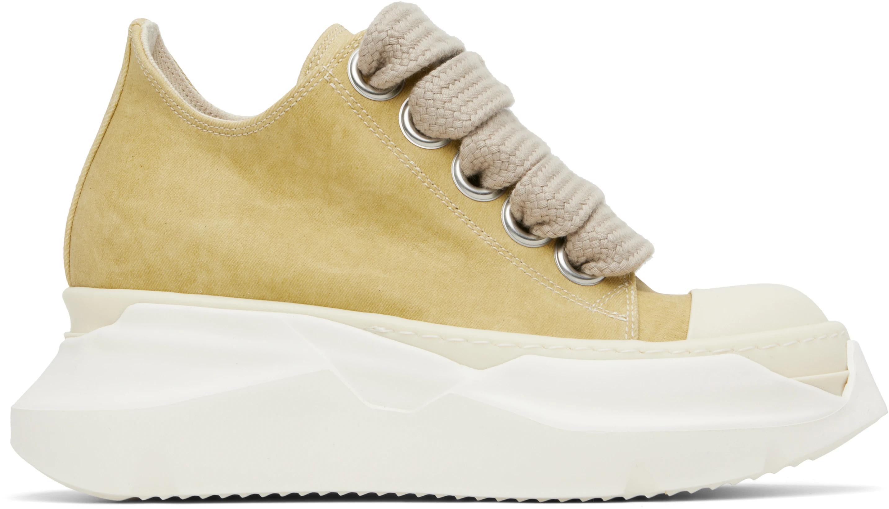 Beige Hollywood Jumbo Laces Abstract Low Sneak Sneakers by RICK OWENS DRKSHDW