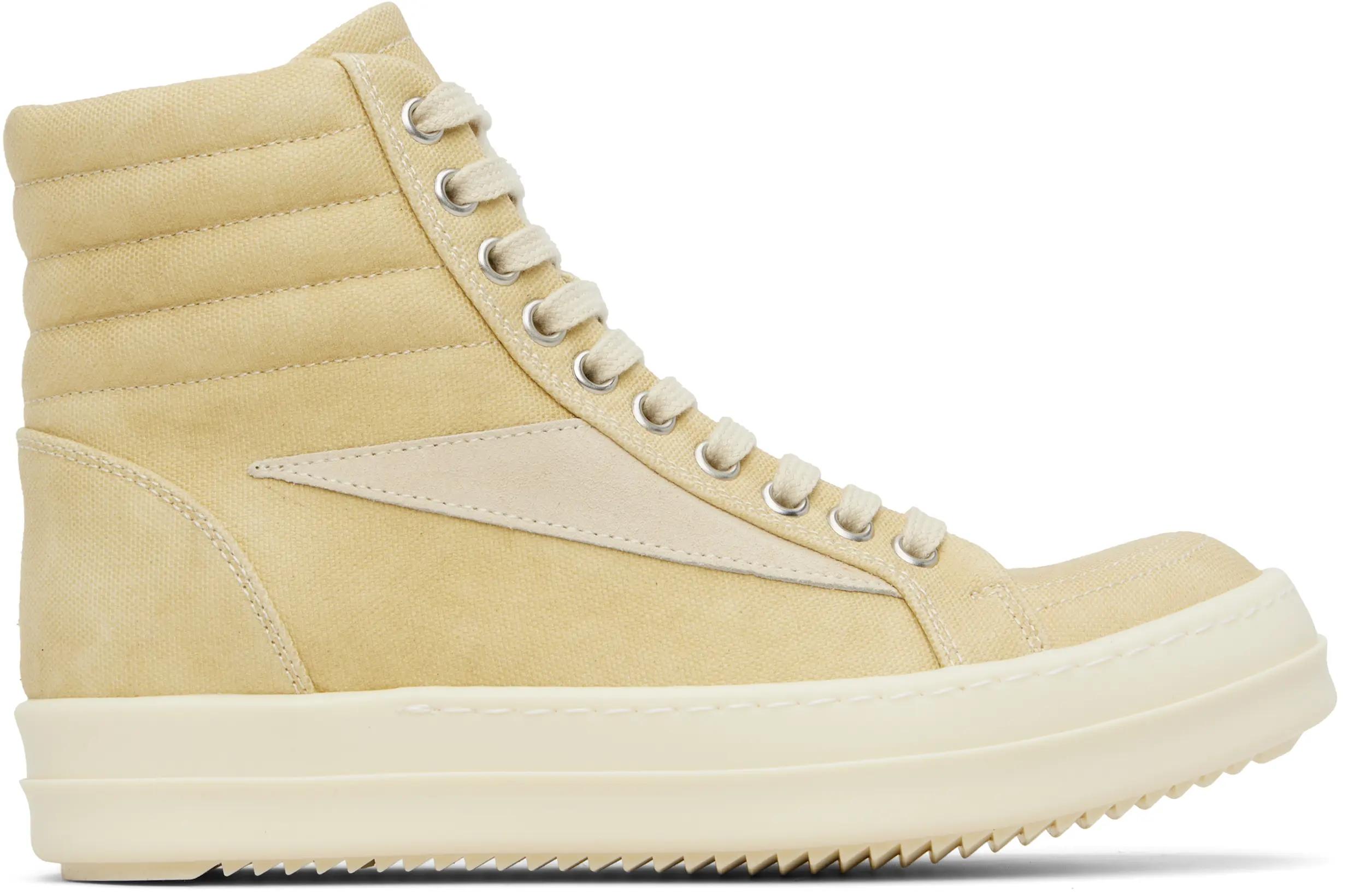 Beige Hollywood Vintage High Sneaks Sneakers by RICK OWENS DRKSHDW