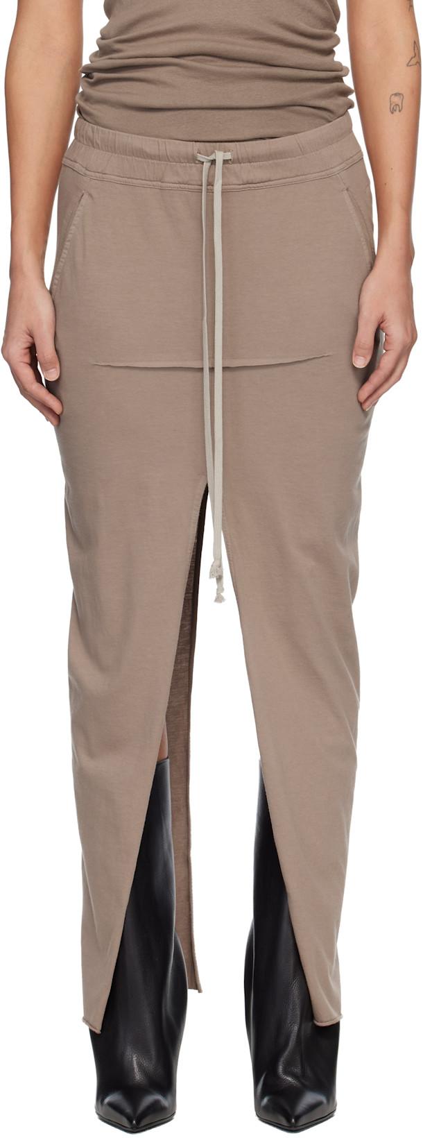Beige Temple Pull On Sliced Pillar Maxi Skirt by RICK OWENS DRKSHDW