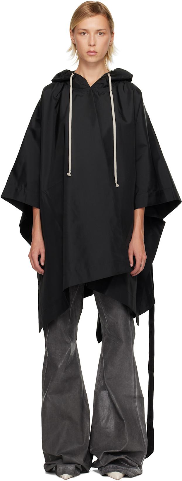 Black Concordians Poncho Hoodie by RICK OWENS DRKSHDW Black Concordians Poncho Hoodie by RICK OWENS DRKSHDW