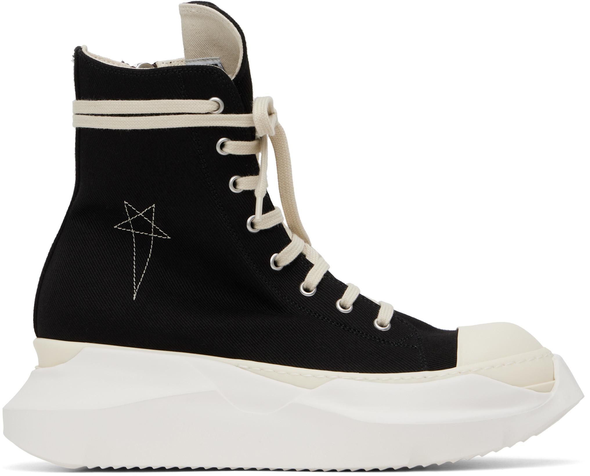 Black Hollywood Jumbo Laces Abstract Sneakers by RICK OWENS DRKSHDW Black Hollywood Jumbo Laces Abstract Sneakers by RICK OWENS DRKSHDW