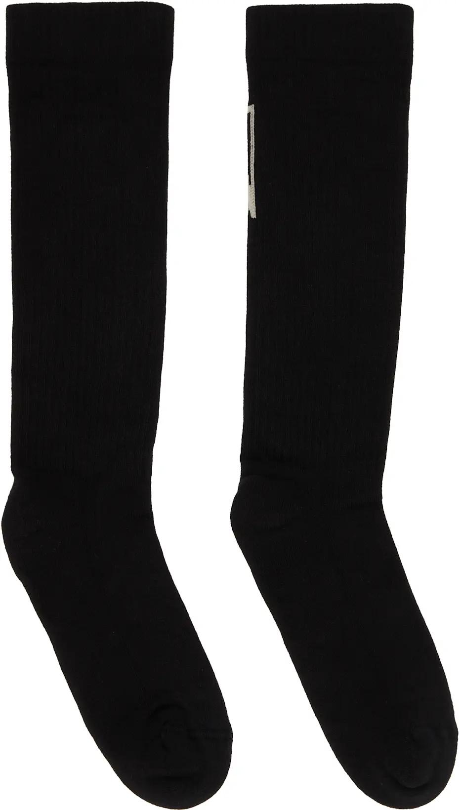 Black Hollywood Knee High Socks by RICK OWENS DRKSHDW