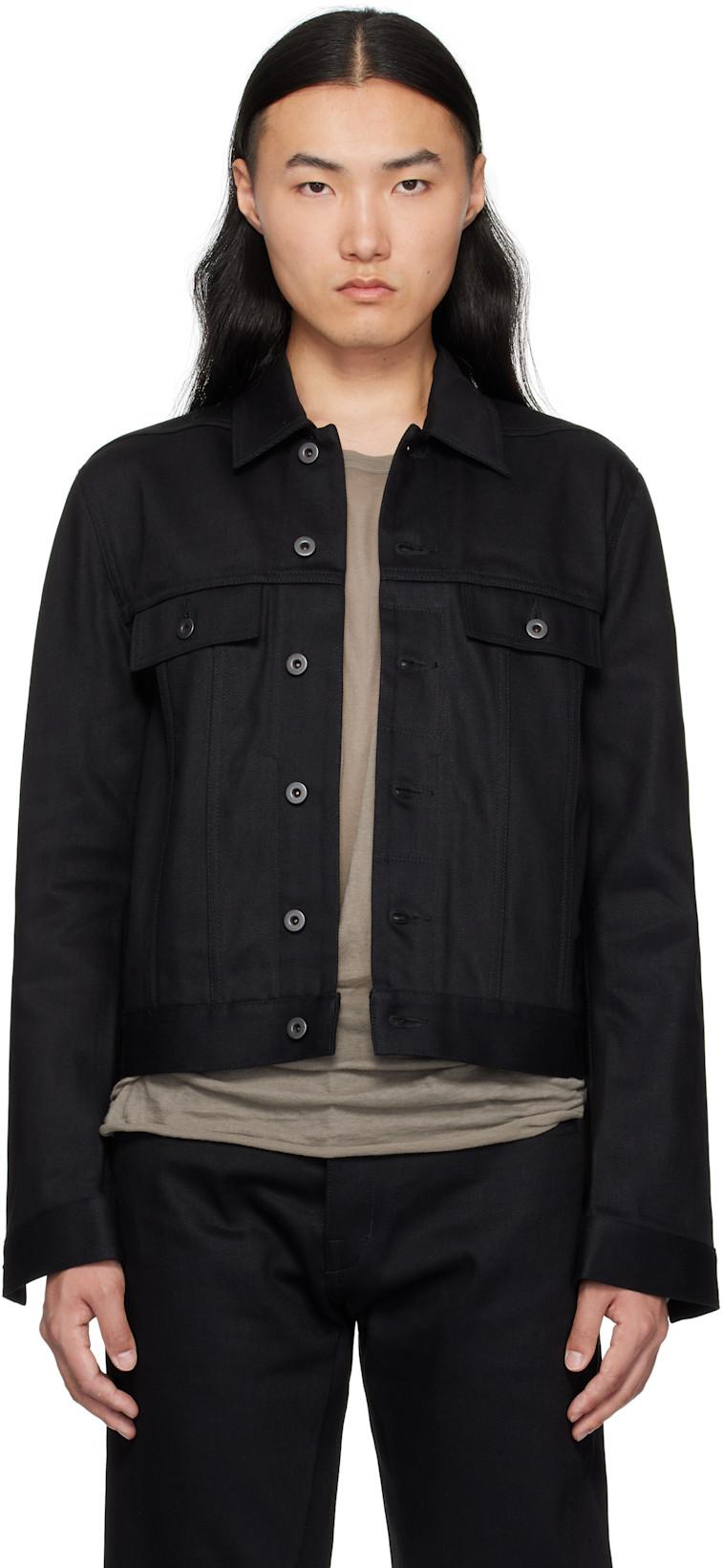 Black Hollywood Trucker Denim Jacket by RICK OWENS DRKSHDW
