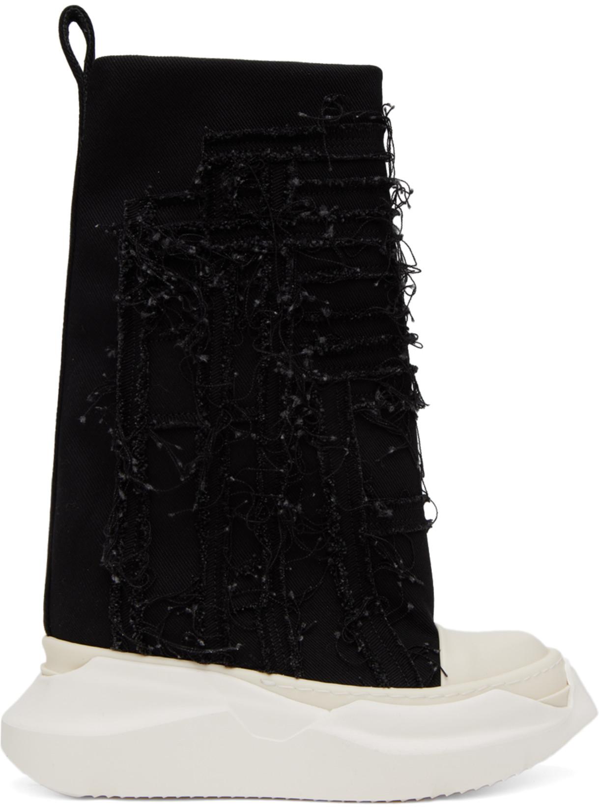 Black Slashed Fogachine Boots by RICK OWENS DRKSHDW