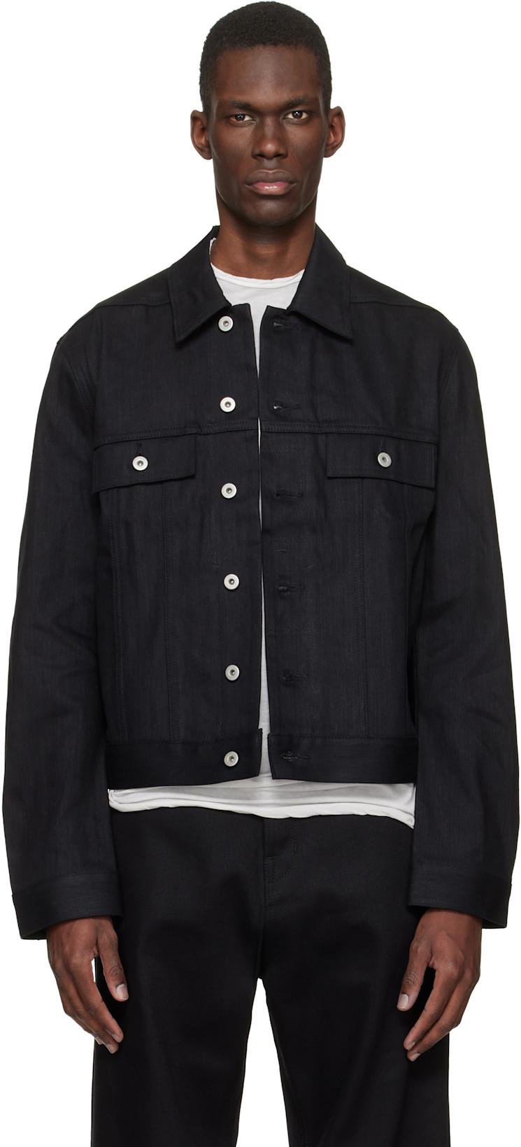 Black Temple Denim Trucker Jacket by RICK OWENS DRKSHDW