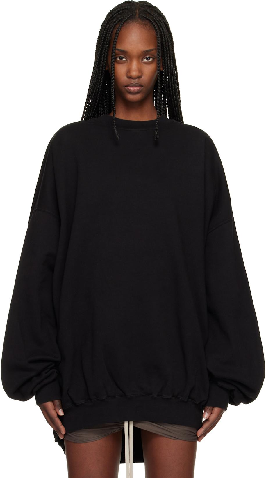 Black Temple Hun Crewneck Sweatshirt by RICK OWENS DRKSHDW