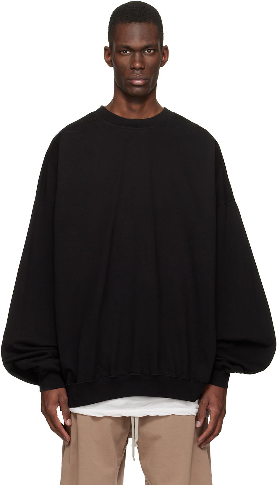 Black Temple Hun Crewneck Sweatshirt by RICK OWENS DRKSHDW