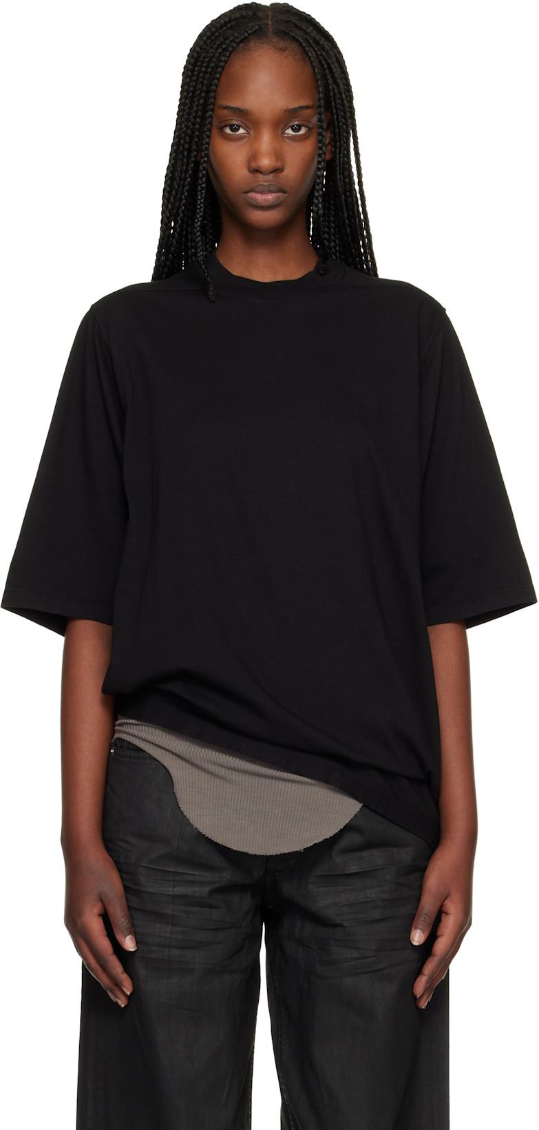 Black Temple Jumbo SS T-shirt by RICK OWENS DRKSHDW