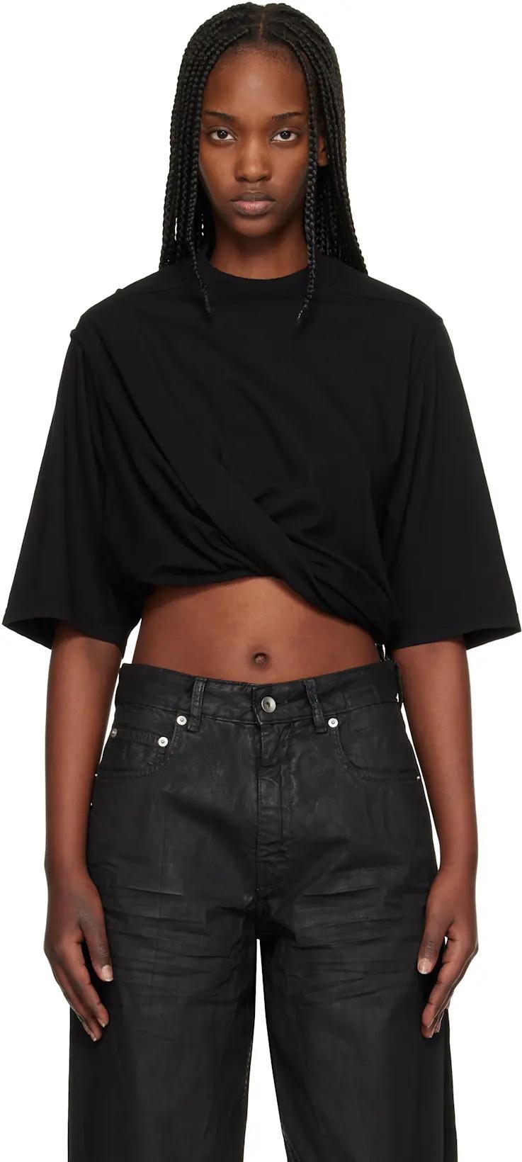 Black Temple Jumbo SS T-shirt by RICK OWENS DRKSHDW