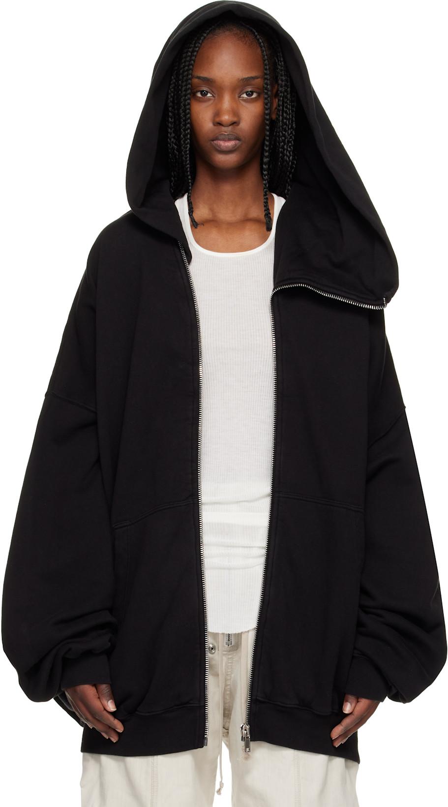 Black Temple Mountain Hun Hoodie by RICK OWENS DRKSHDW