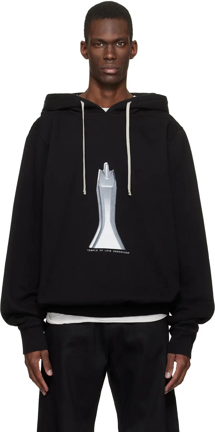 Black Temple Oversized Hoodie by RICK OWENS DRKSHDW