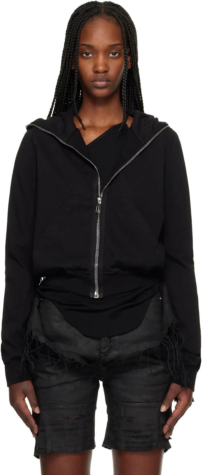 Black Temple Small Hoodie by RICK OWENS DRKSHDW