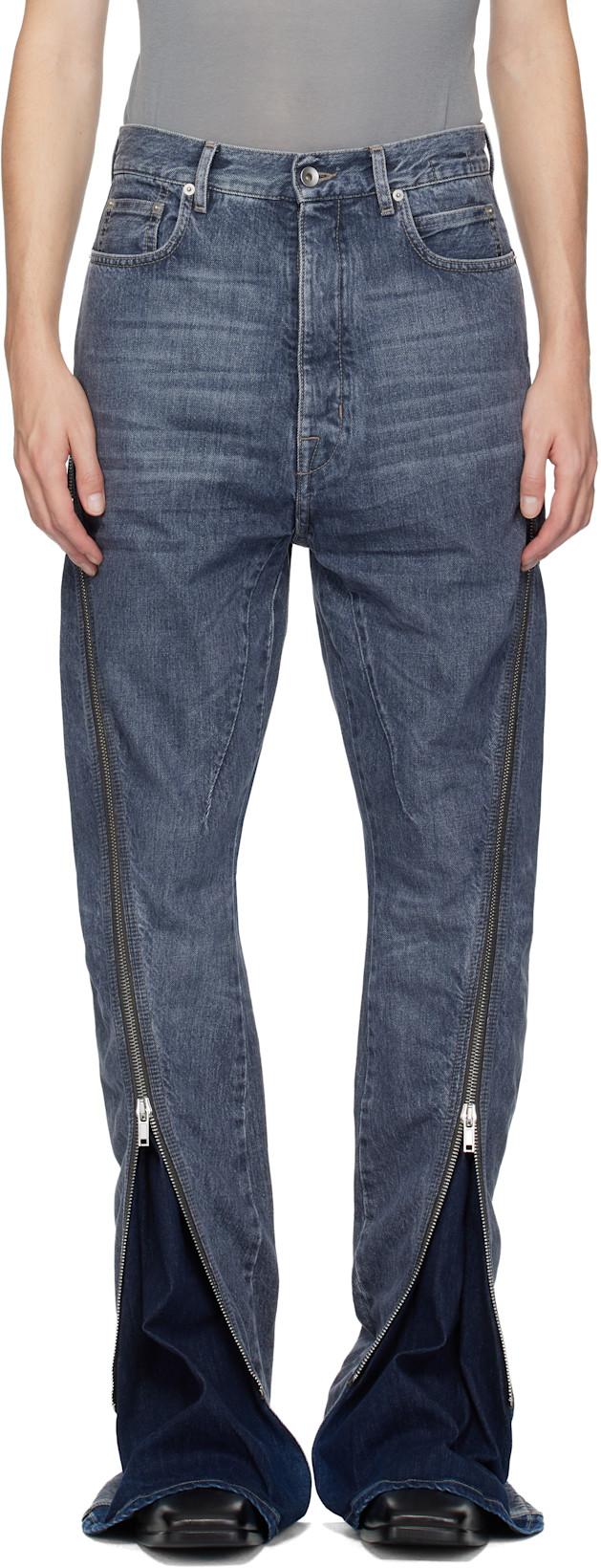 Blue Concordians Bolan Banana Jeans by RICK OWENS DRKSHDW