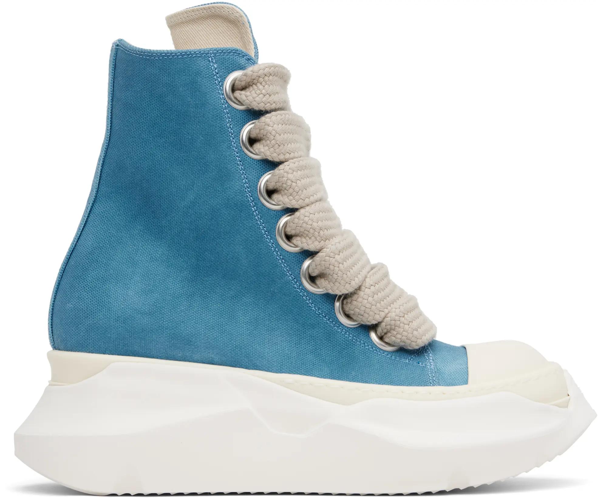 Blue Hollywood Jumbo Laces Abstract Sneak Sneakers by RICK OWENS DRKSHDW