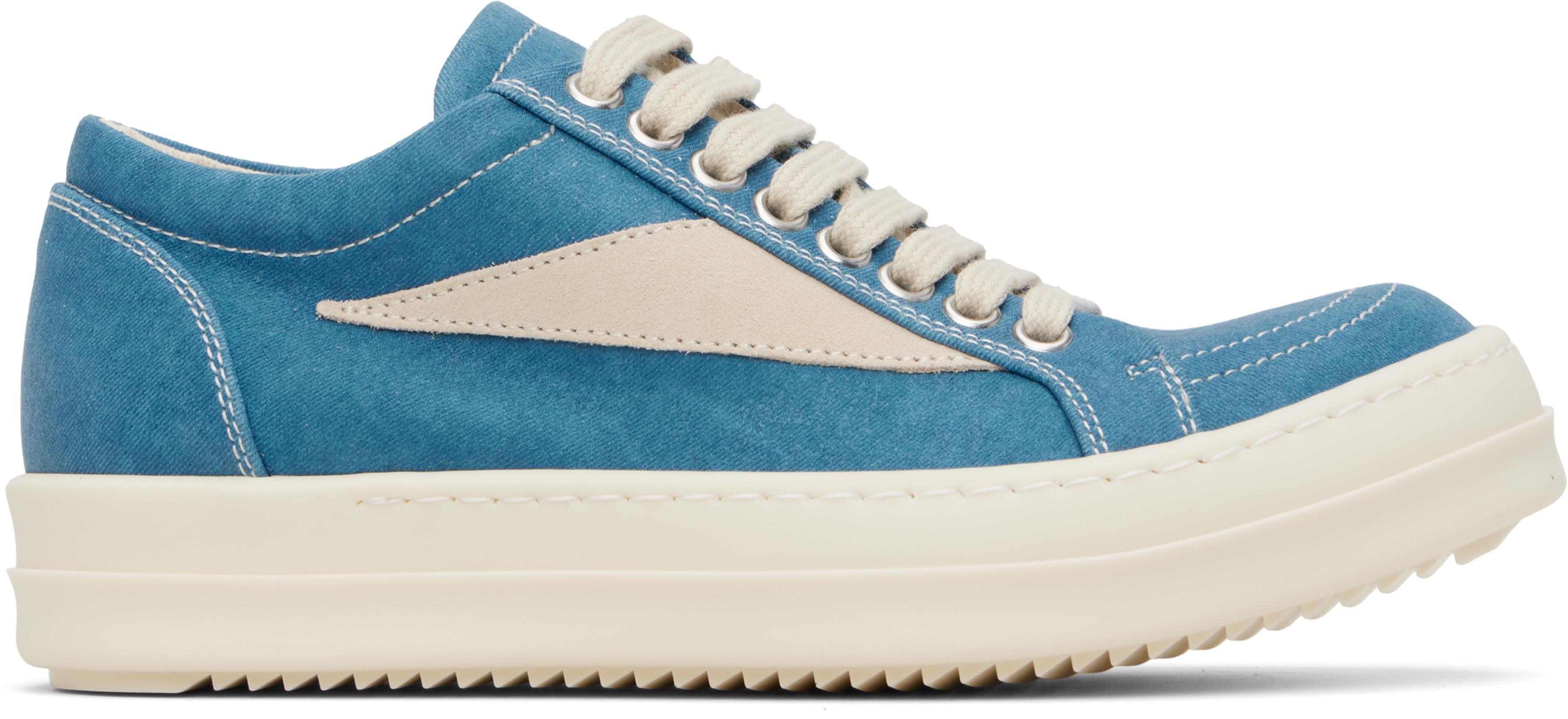 Blue Hollywood Vintage Sneaks Sneakers by RICK OWENS DRKSHDW