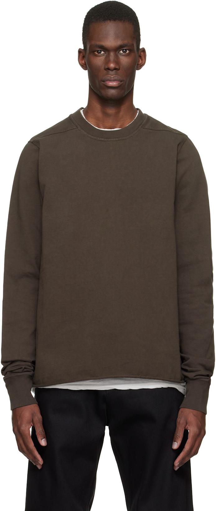 Brown Temple Crewneck Sweatshirt by RICK OWENS DRKSHDW