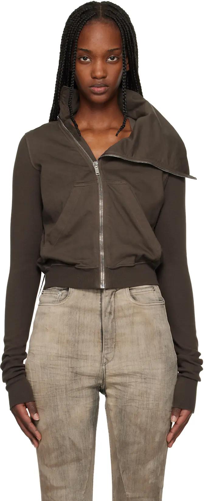 Brown Temple Mountain Sweatshirt by RICK OWENS DRKSHDW