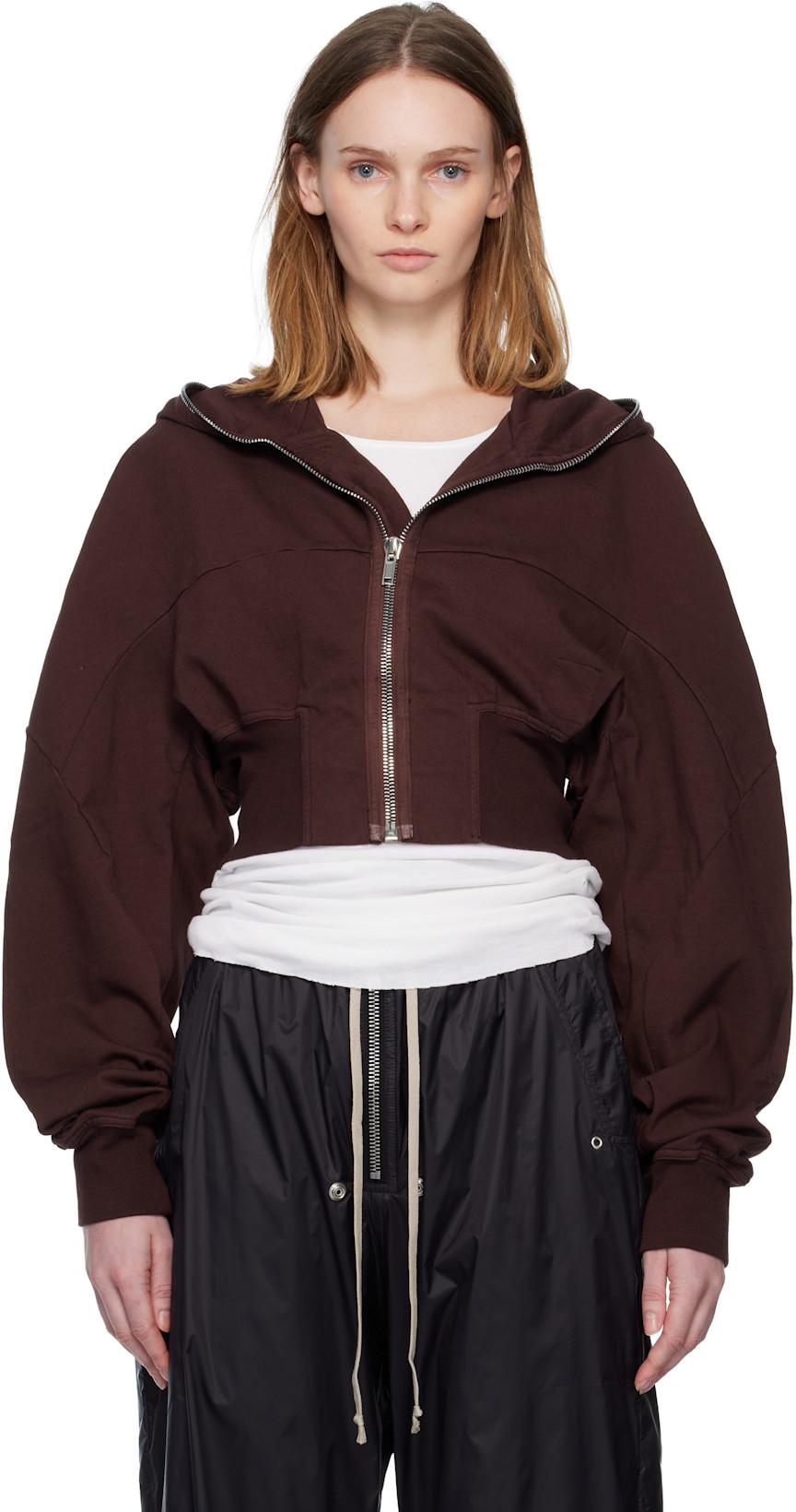 Burgundy Concordians Collage Hoodie by RICK OWENS DRKSHDW