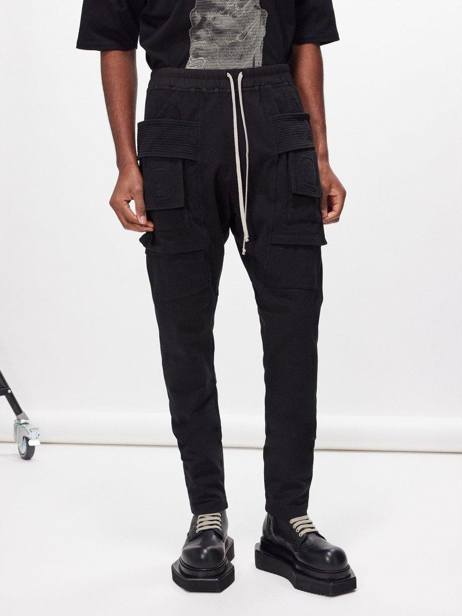 Creatch cotton-jersey cargo track pants by RICK OWENS DRKSHDW