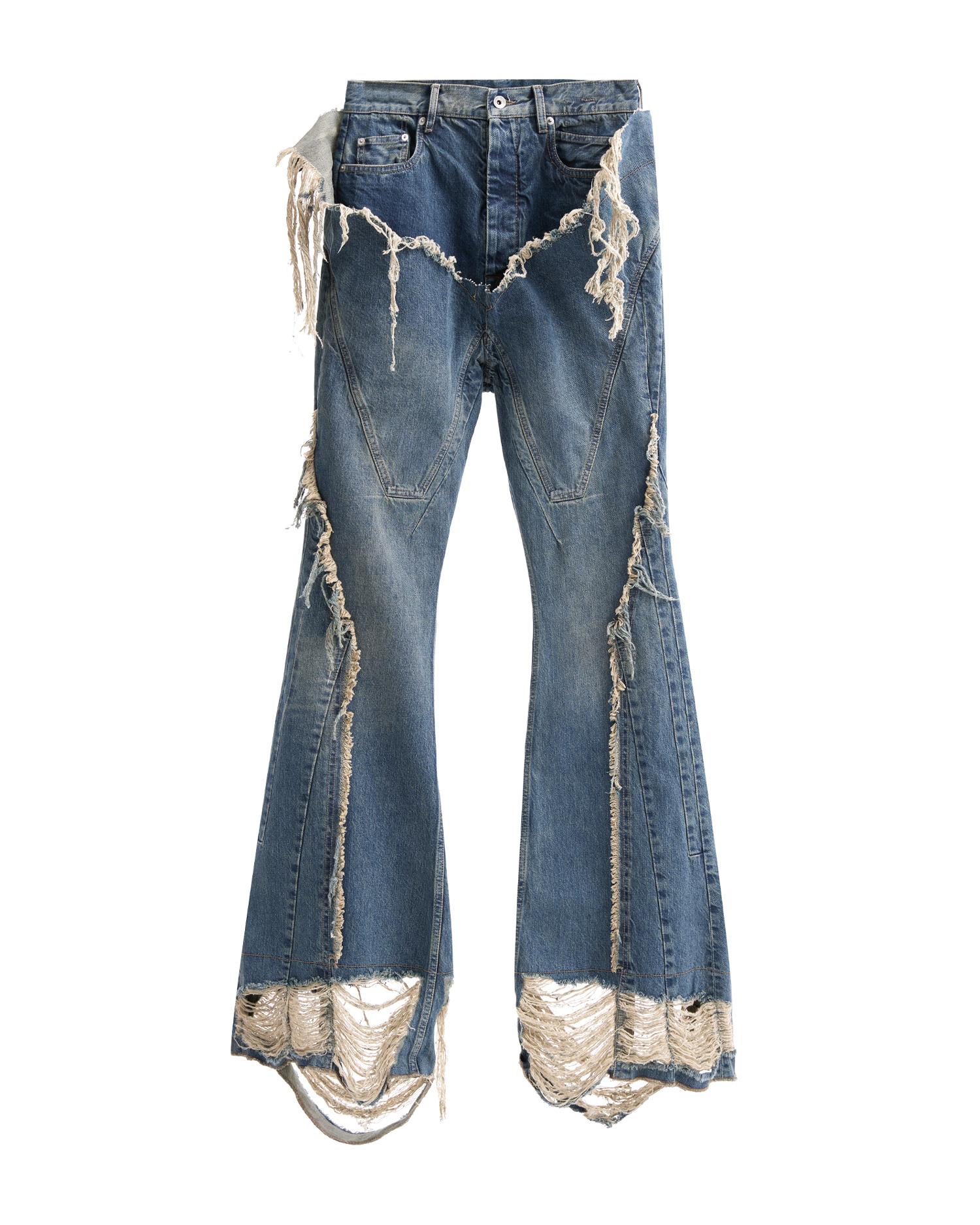 Distressed bootcut jeans by RICK OWENS DRKSHDW