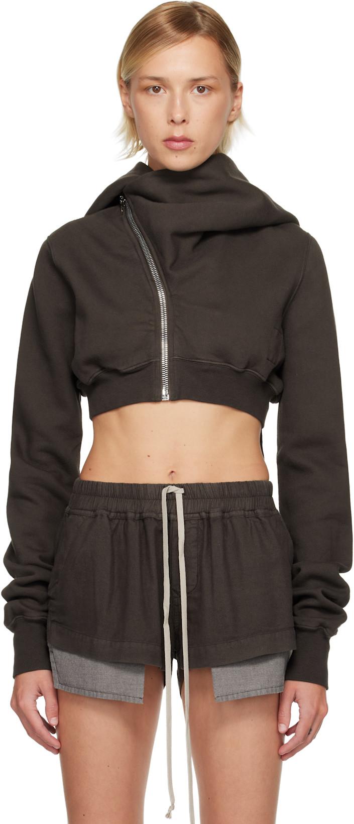 Gray Concordians Micro Mountain Hoodie by RICK OWENS DRKSHDW