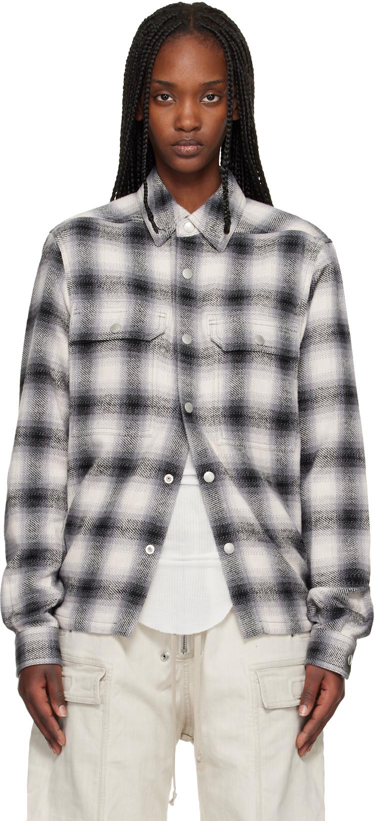 Gray Temple Cropped Outershirt by RICK OWENS DRKSHDW