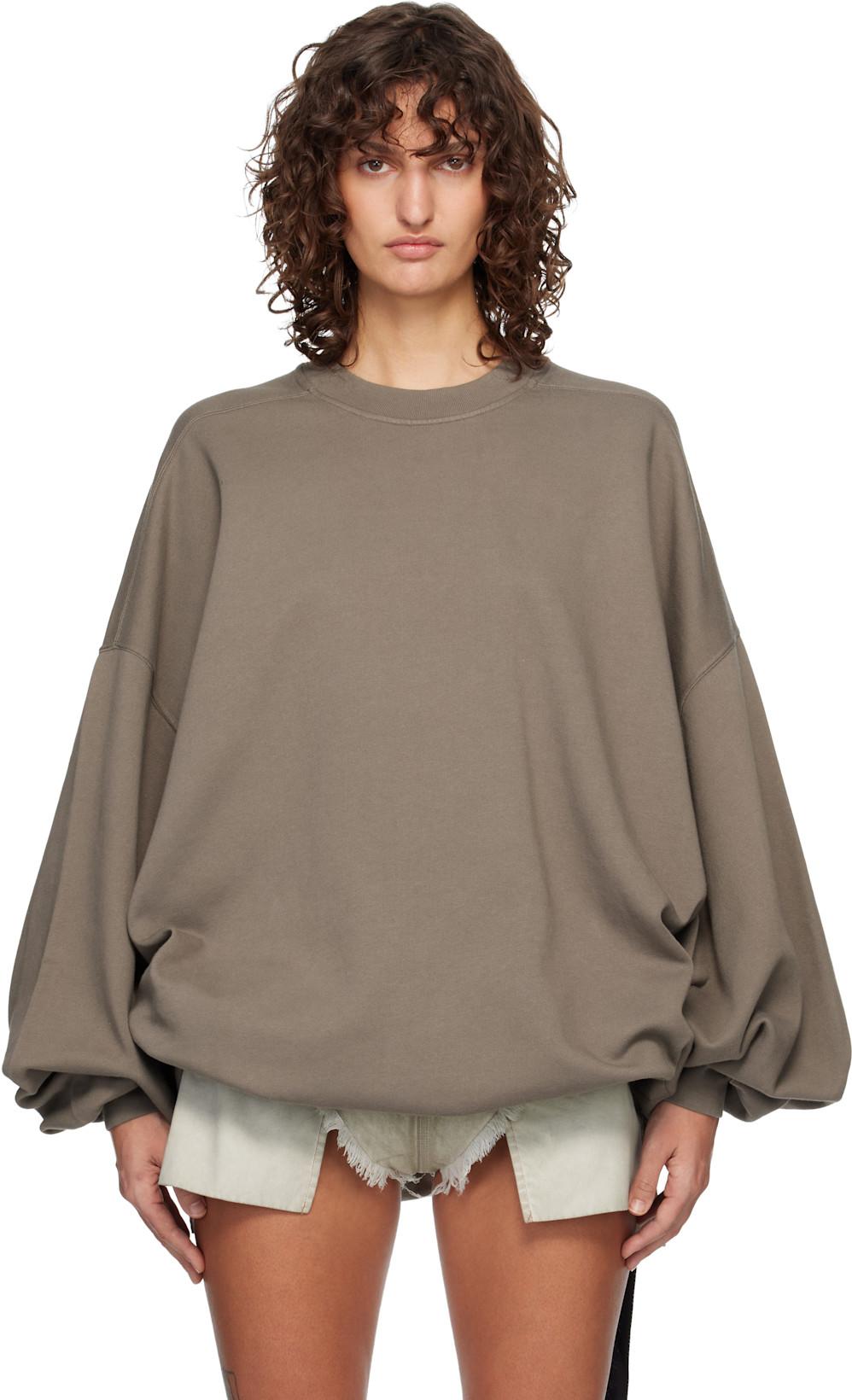 Gray Temple Hun Crewneck Sweatshirt by RICK OWENS DRKSHDW