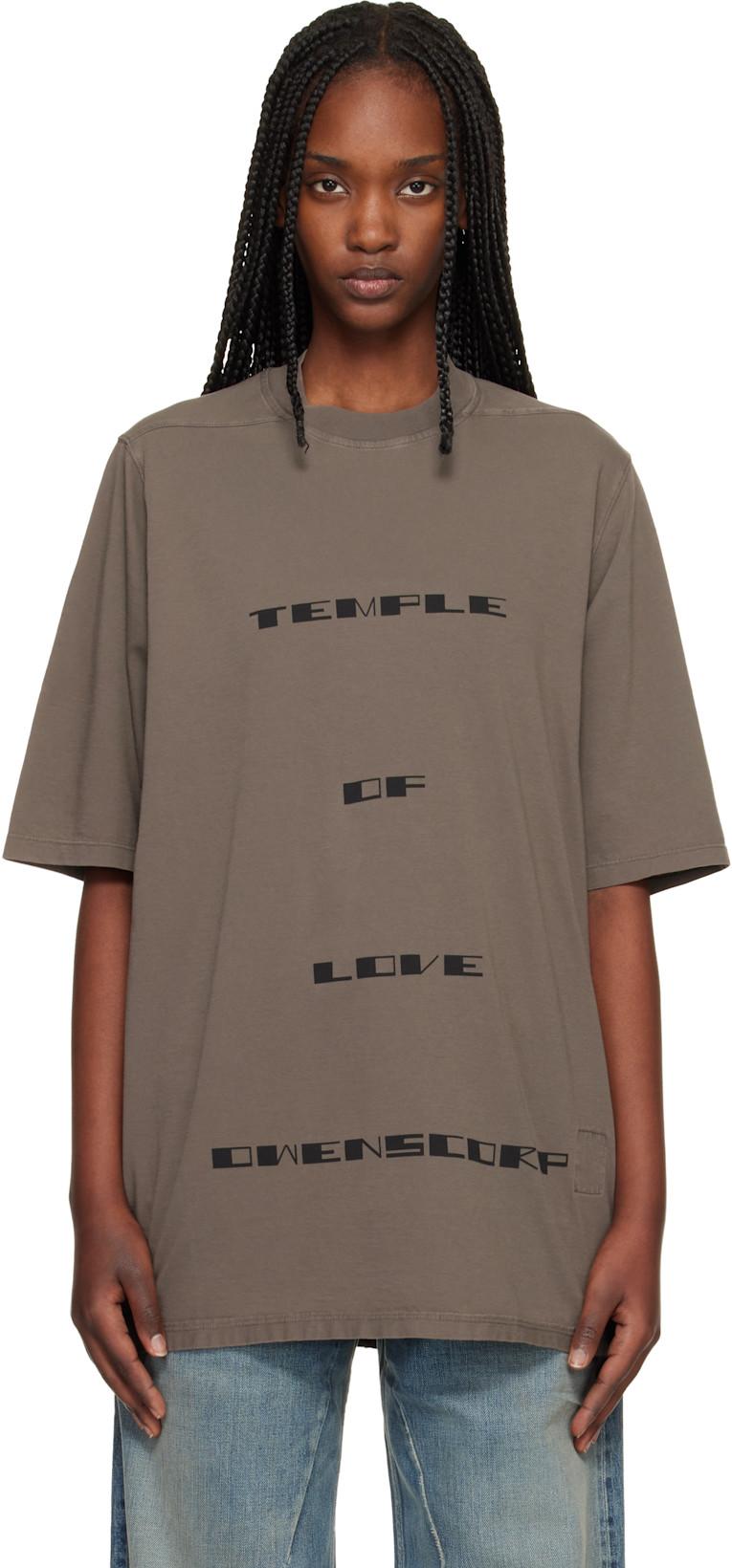 Gray Temple Jumbo S/S T-shirt by RICK OWENS DRKSHDW
