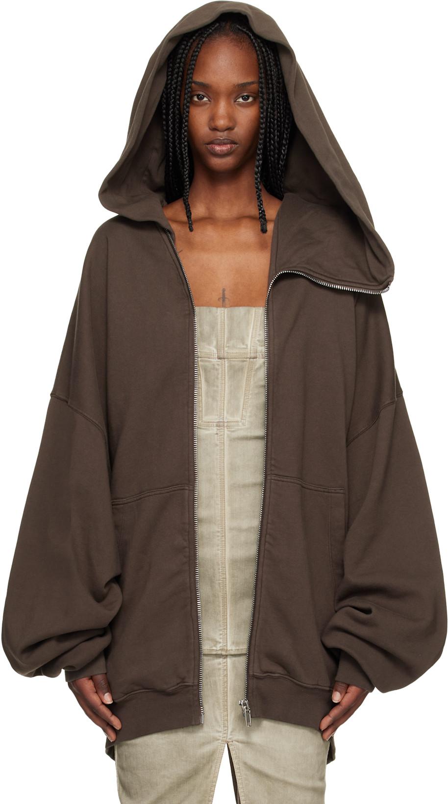 Gray Temple Mountain Hun Hoodie by RICK OWENS DRKSHDW